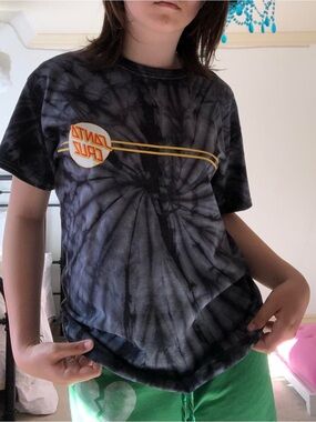 Santa Cruz Tie Dye Black Yellow Red Logo Tee